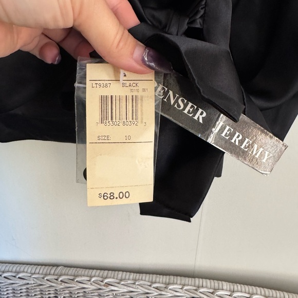 Vintage Spenser Jeremy Black Silk Wrap Top size 10 NWT - Picture 4 of 9